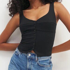 Reformation Donna Knit Tank Black - Size M